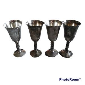 4 Vintage Roma S.L. Silver-plated Cordials - Made in Spain